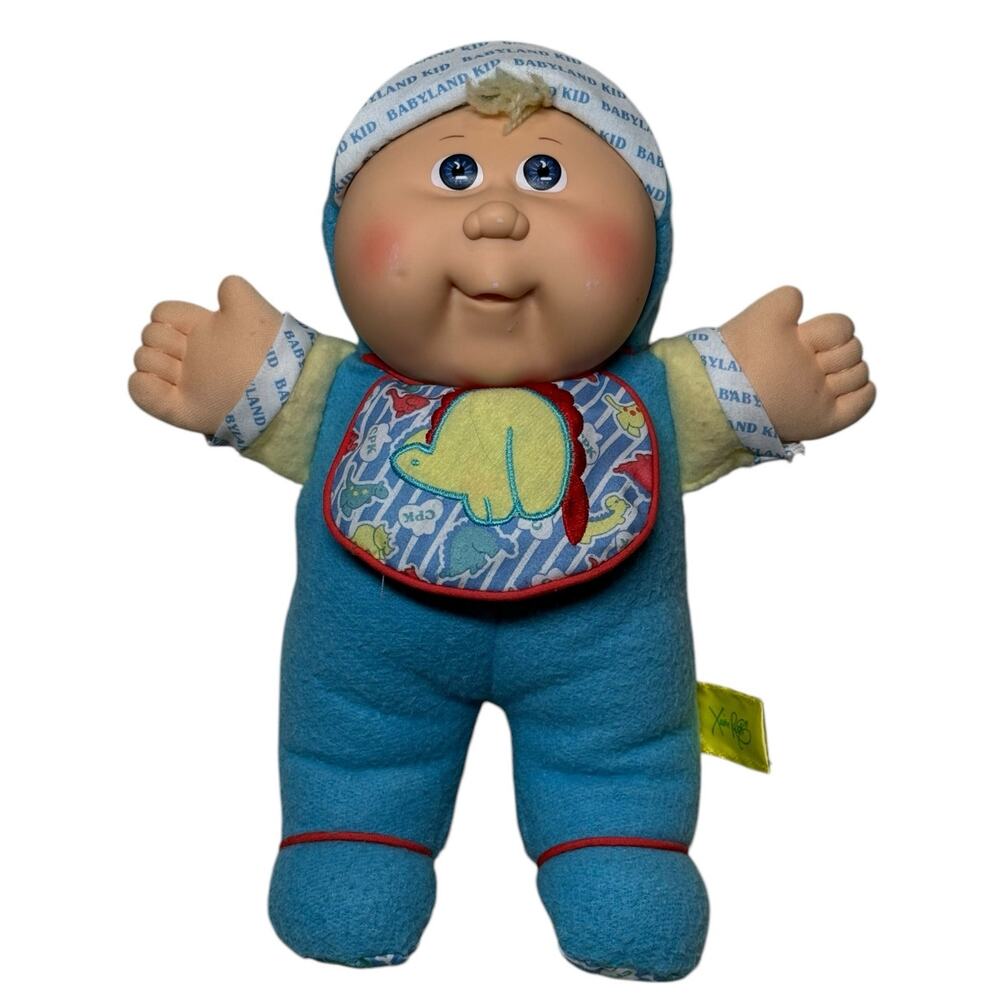 Cabbage Patch Kids‎ Baby Land Boy Rattle Doll Blonde Blue Eyes 1988 Lovey Plush